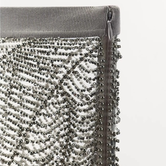 ZARA SHEER BEADED SKIRT - Picture 8 of 9